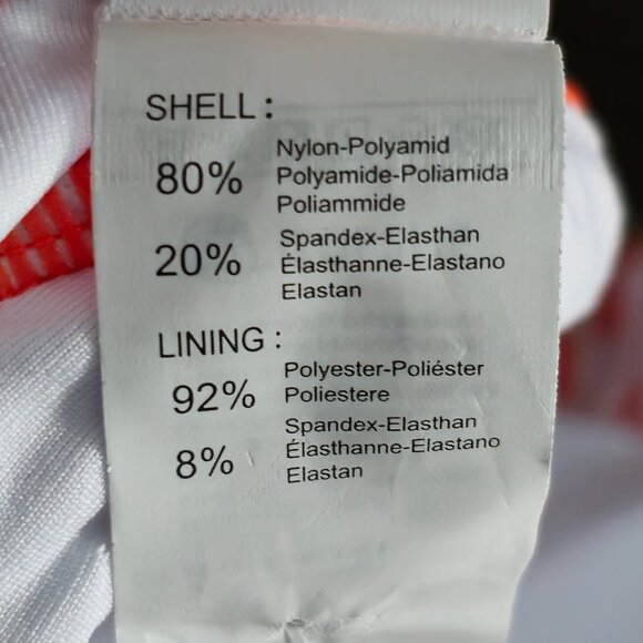 Cupshe Tropical Print Ruched One-Piece Swimsuit L Orange White Adjustable Straps - Picture 7 of 10